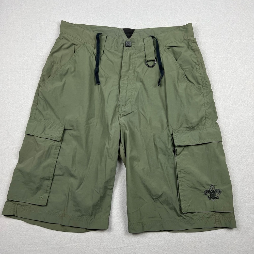 Boy Scouts of America Mens Small Green Centennial Supplex Nylon Cargo Shorts